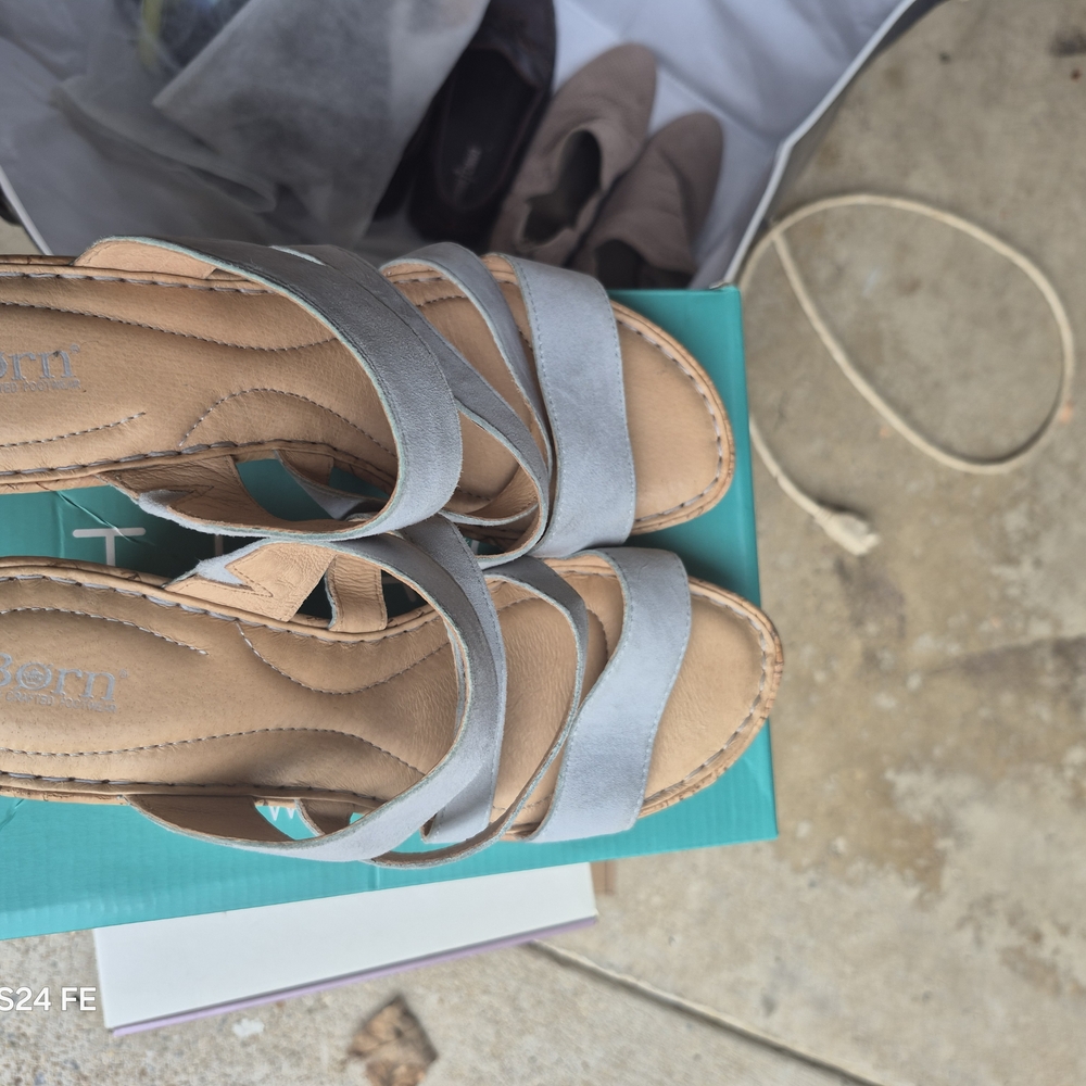 Born Women's Light Gray Cork Sandals - Picture 2 of 2